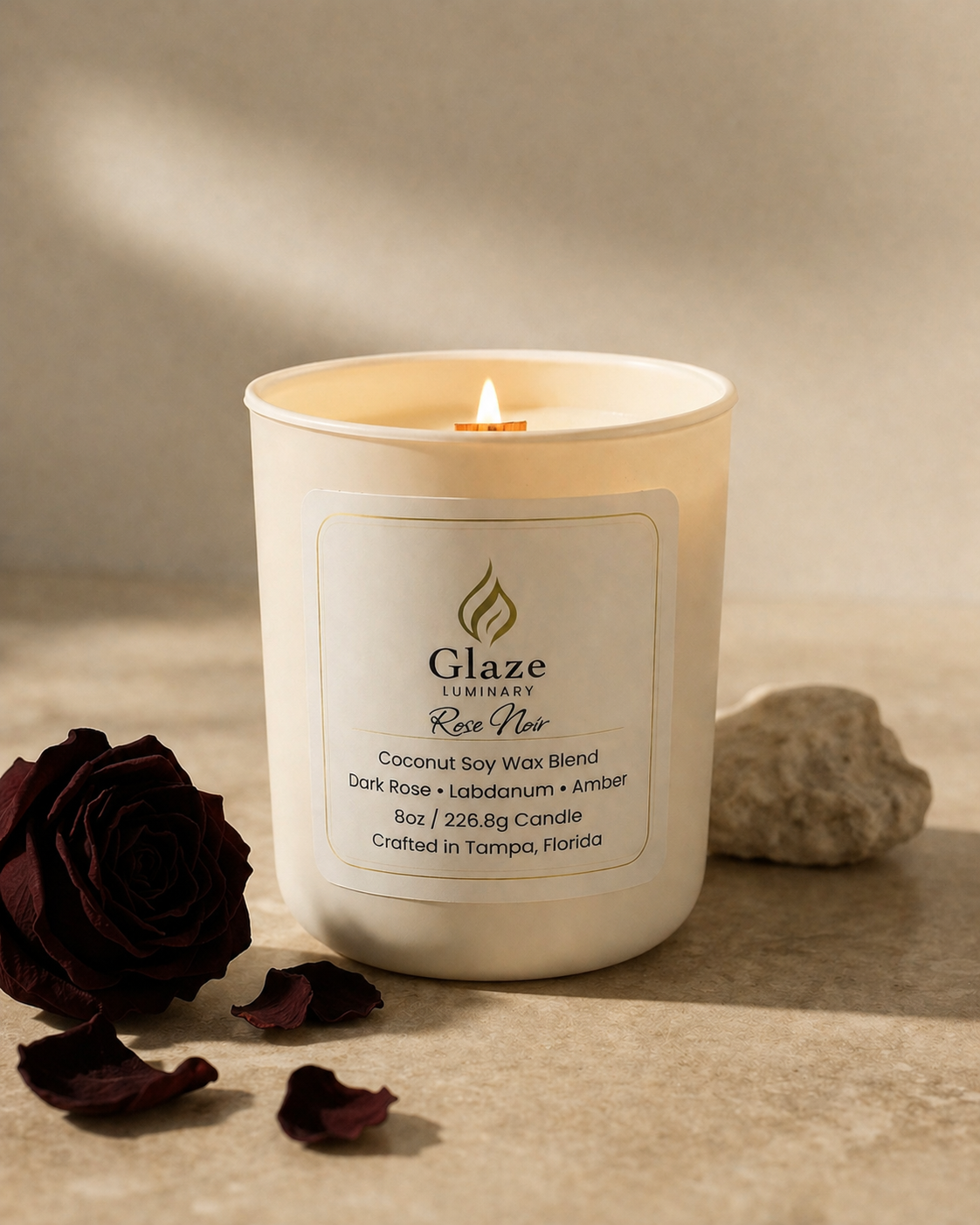 Rose Noir Candle-Glaze Luminary