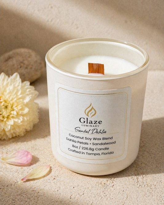 Santal Dahlia Candle-Glaze Luminary