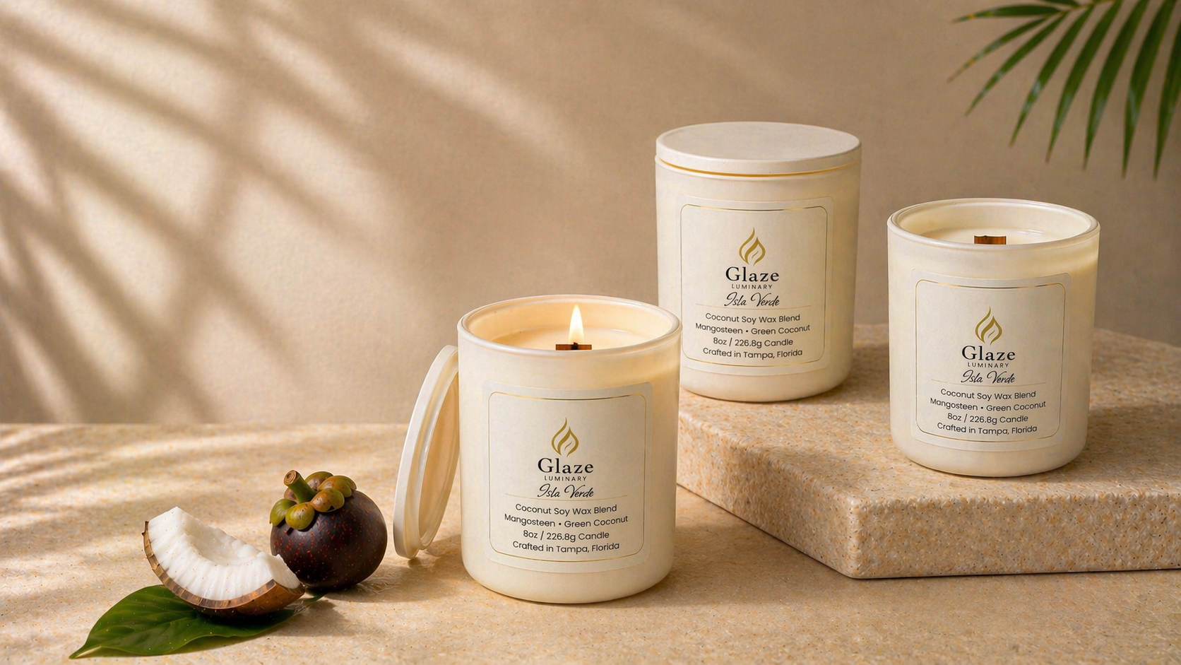 Isla Verde Candle-Glaze Luminary