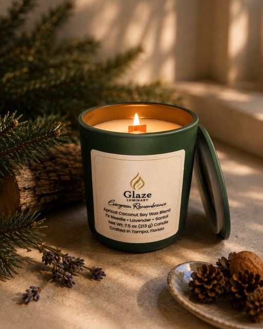 Evergreen Remembrance Candle