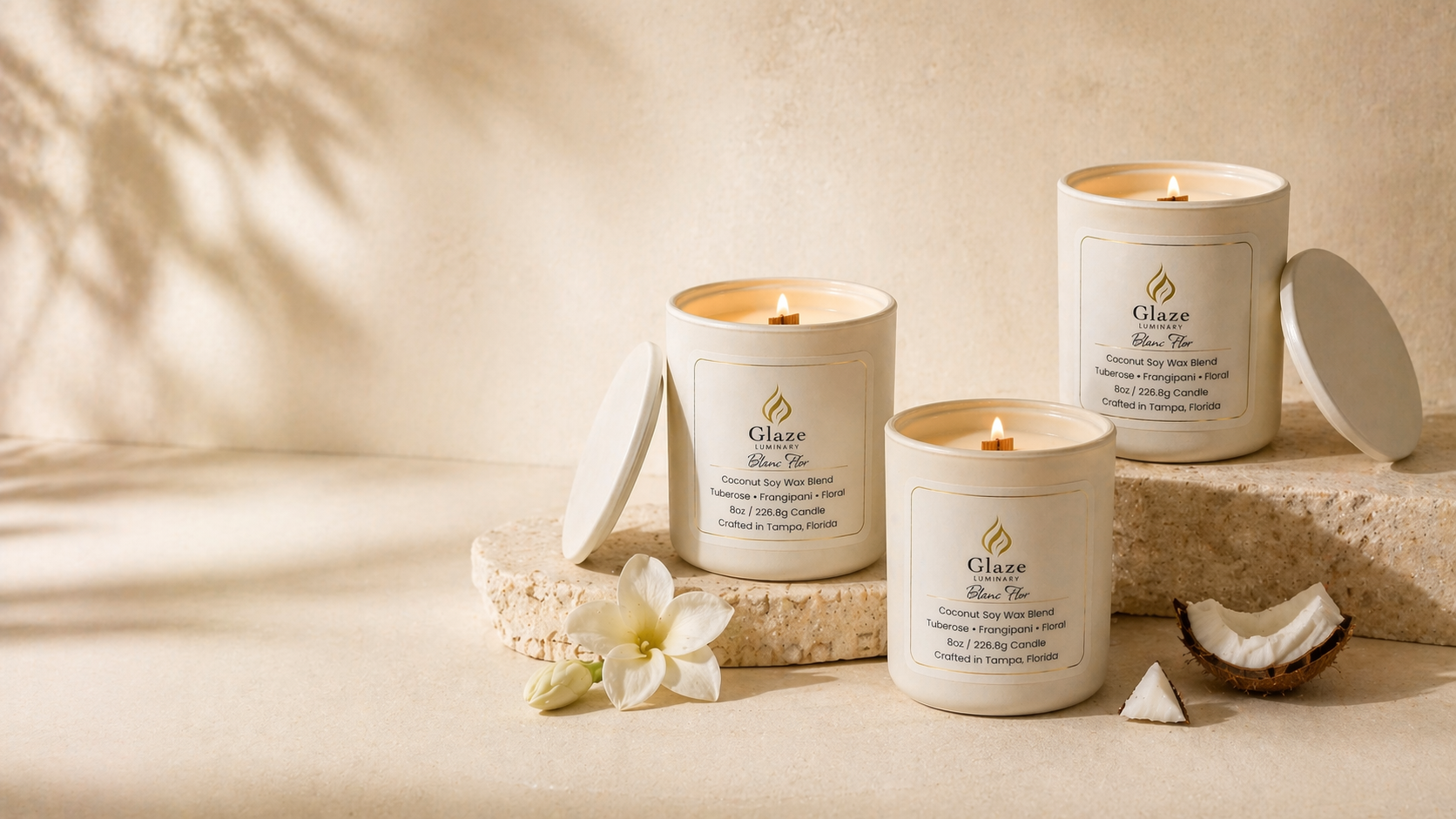 Blanc Flor Candle-Glaze Luminary