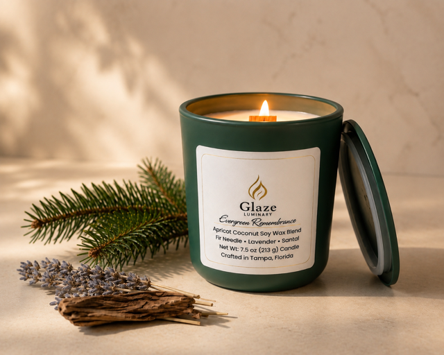 Evergreen Remembrance Candle