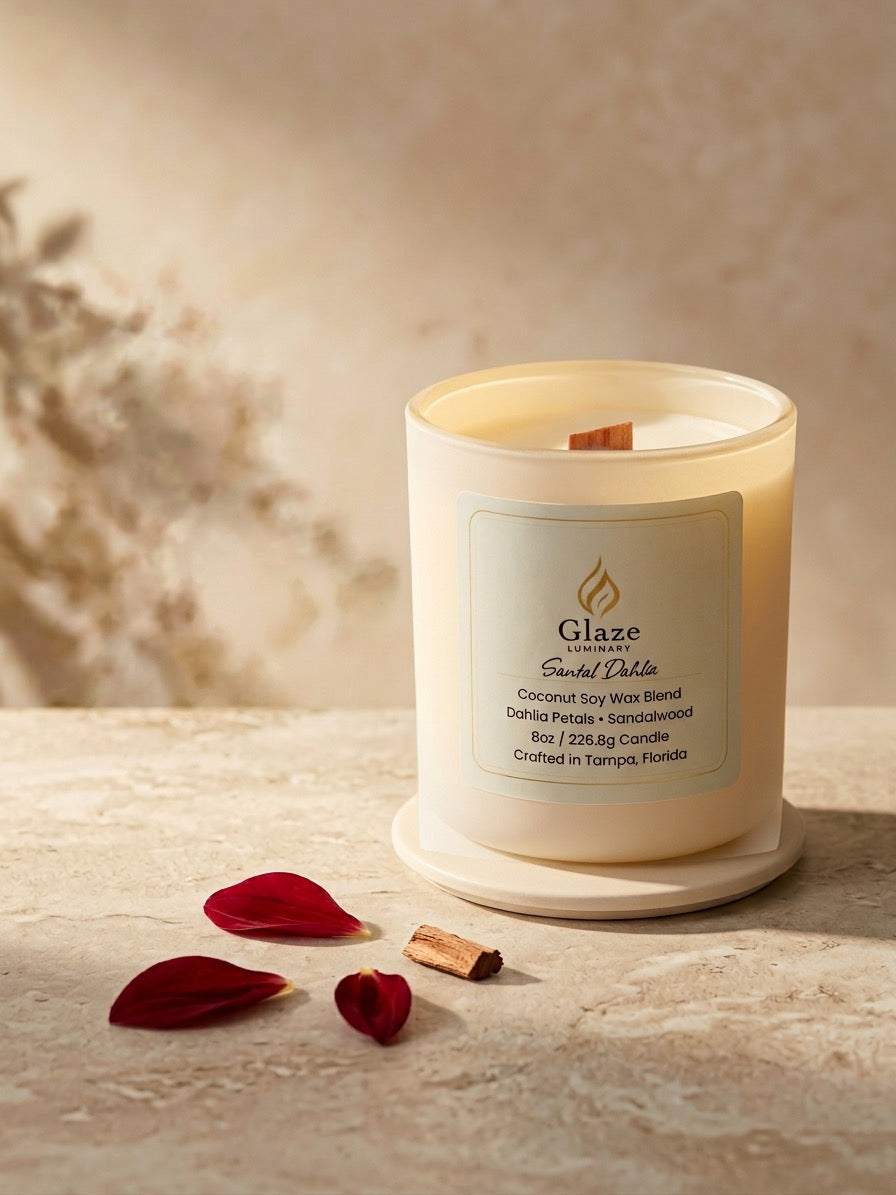Santal Dahlia Candle-Glaze Luminary