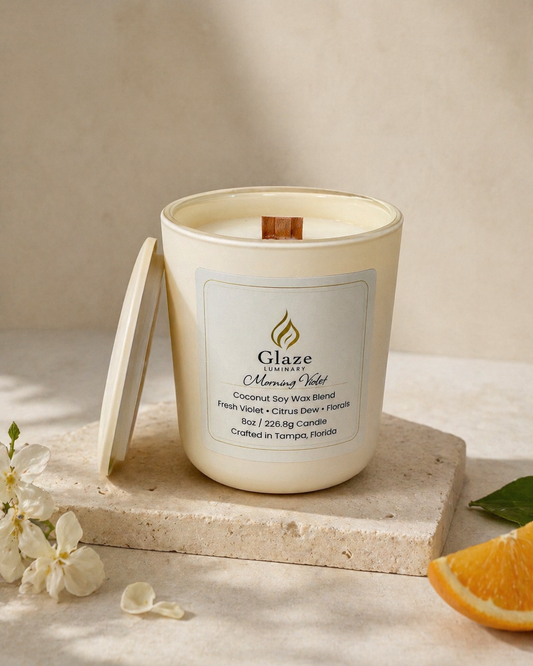 Morning Violet Candle-Glaze Luminary