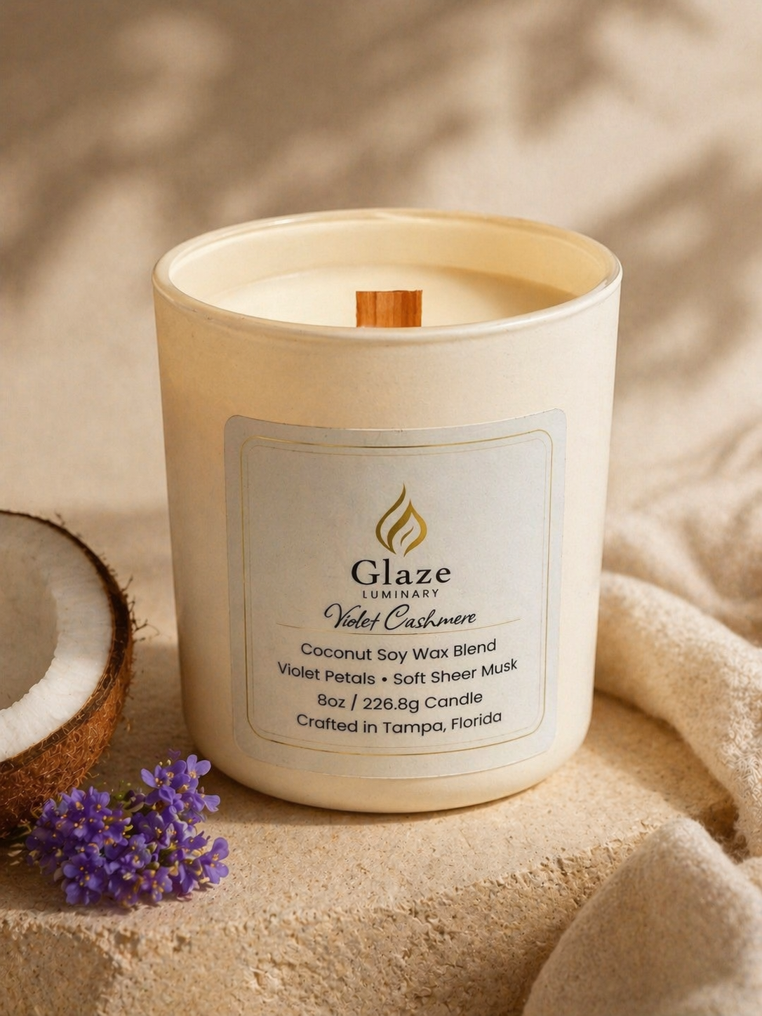 Violet Cashmere Candle-Glaze Luminary