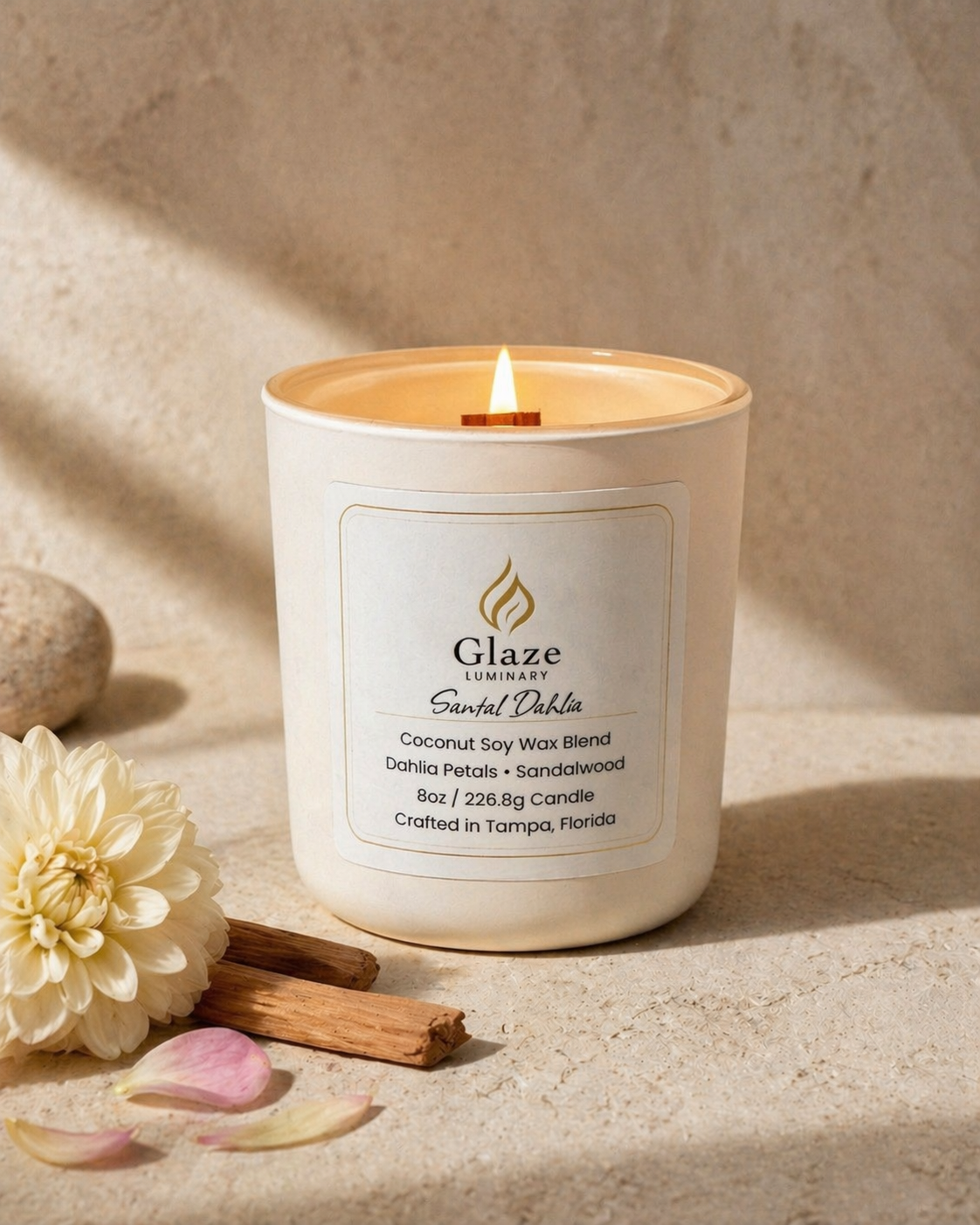Santal Dahlia Candle-Glaze Luminary