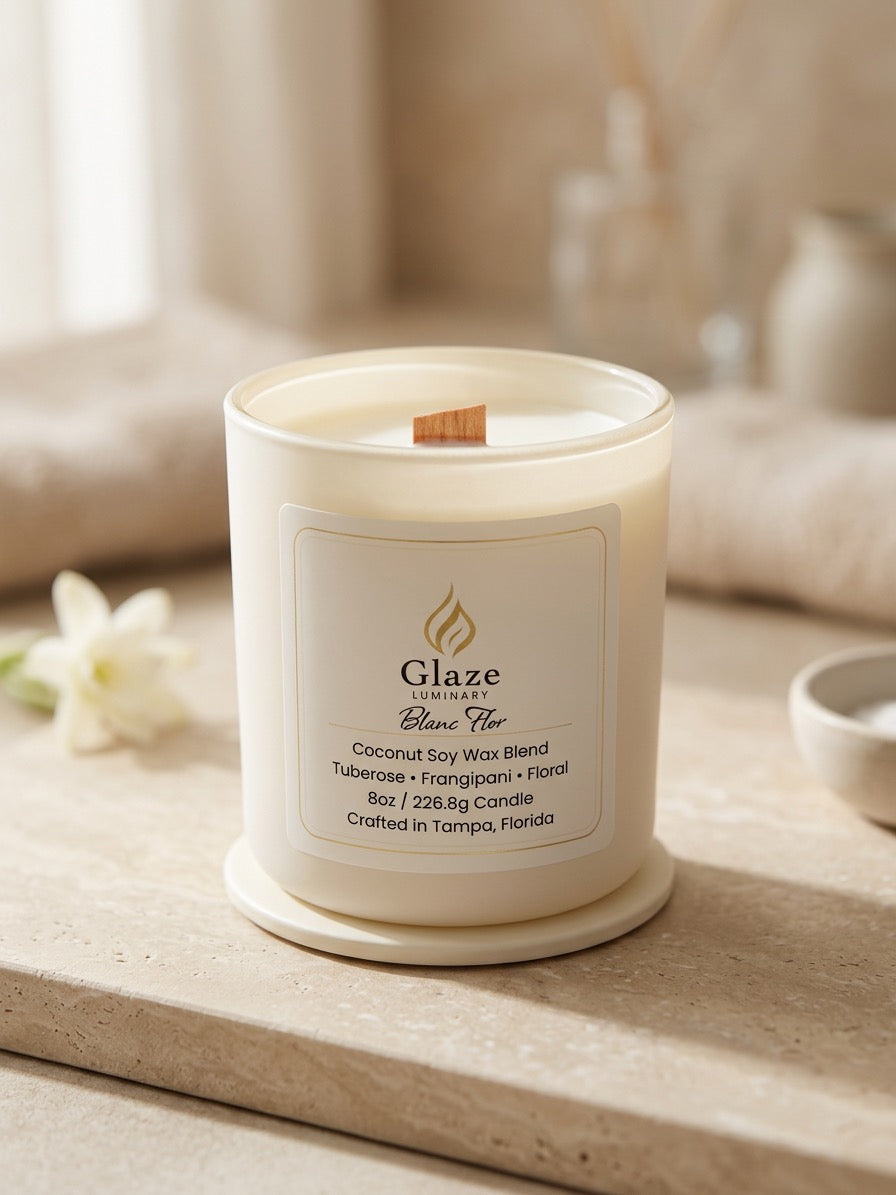 Blanc Flor Candle-Glaze Luminary