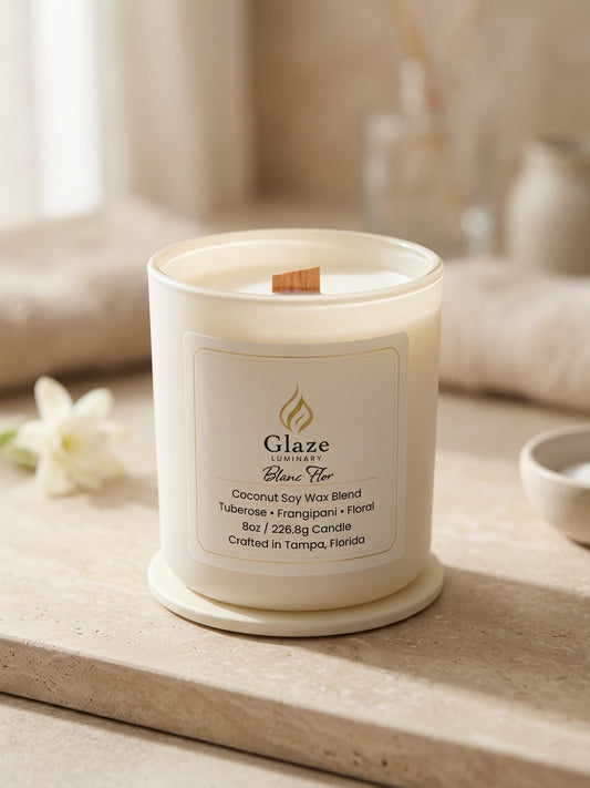 Blanc Flor Candle-Glaze Luminary