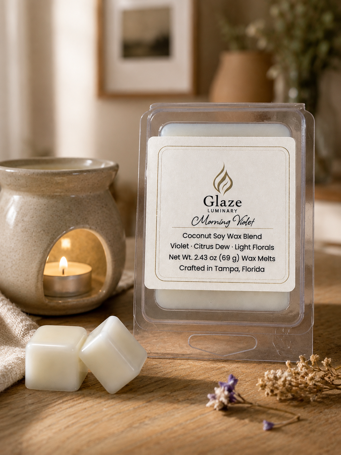 Morning Violet Wax Melt-Glaze Luminary