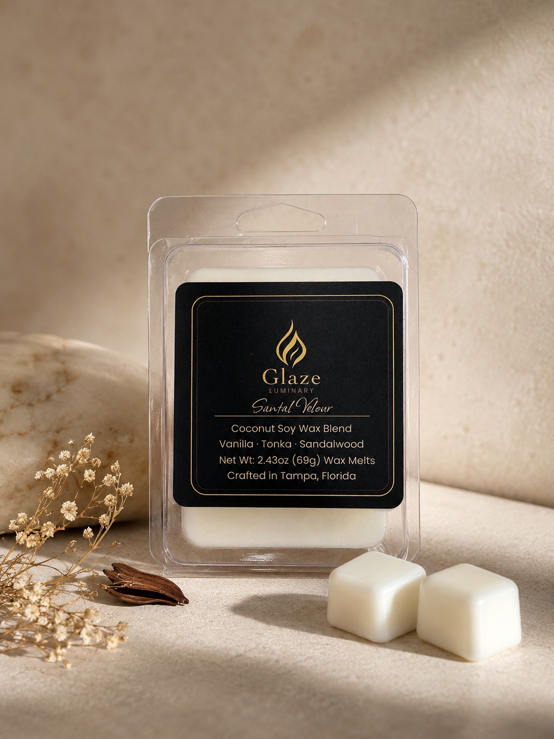 Santal Velour Wax Melt-Glaze Luminary