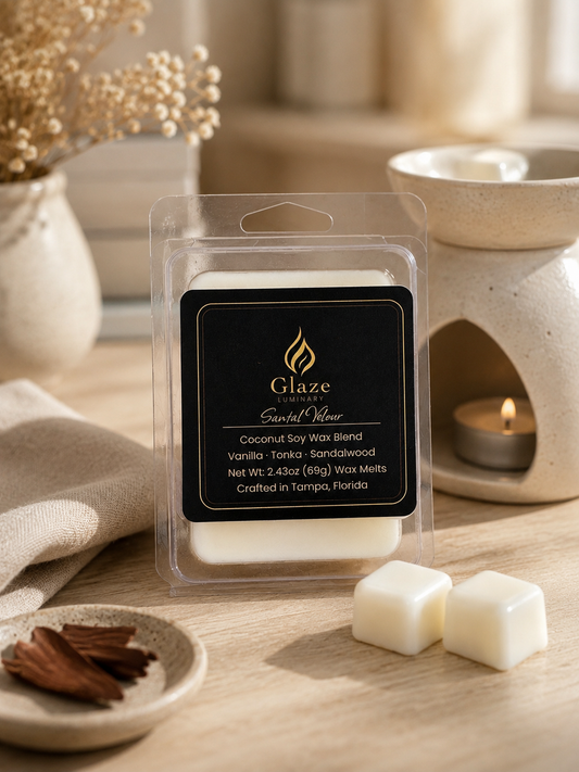 Santal Velour Wax Melt-Glaze Luminary