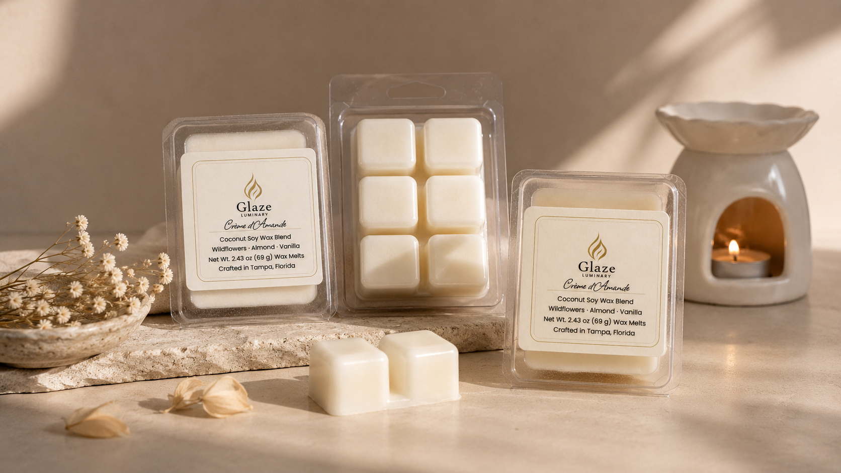 Crème d’Amande Wax Melt-Glaze Luminary