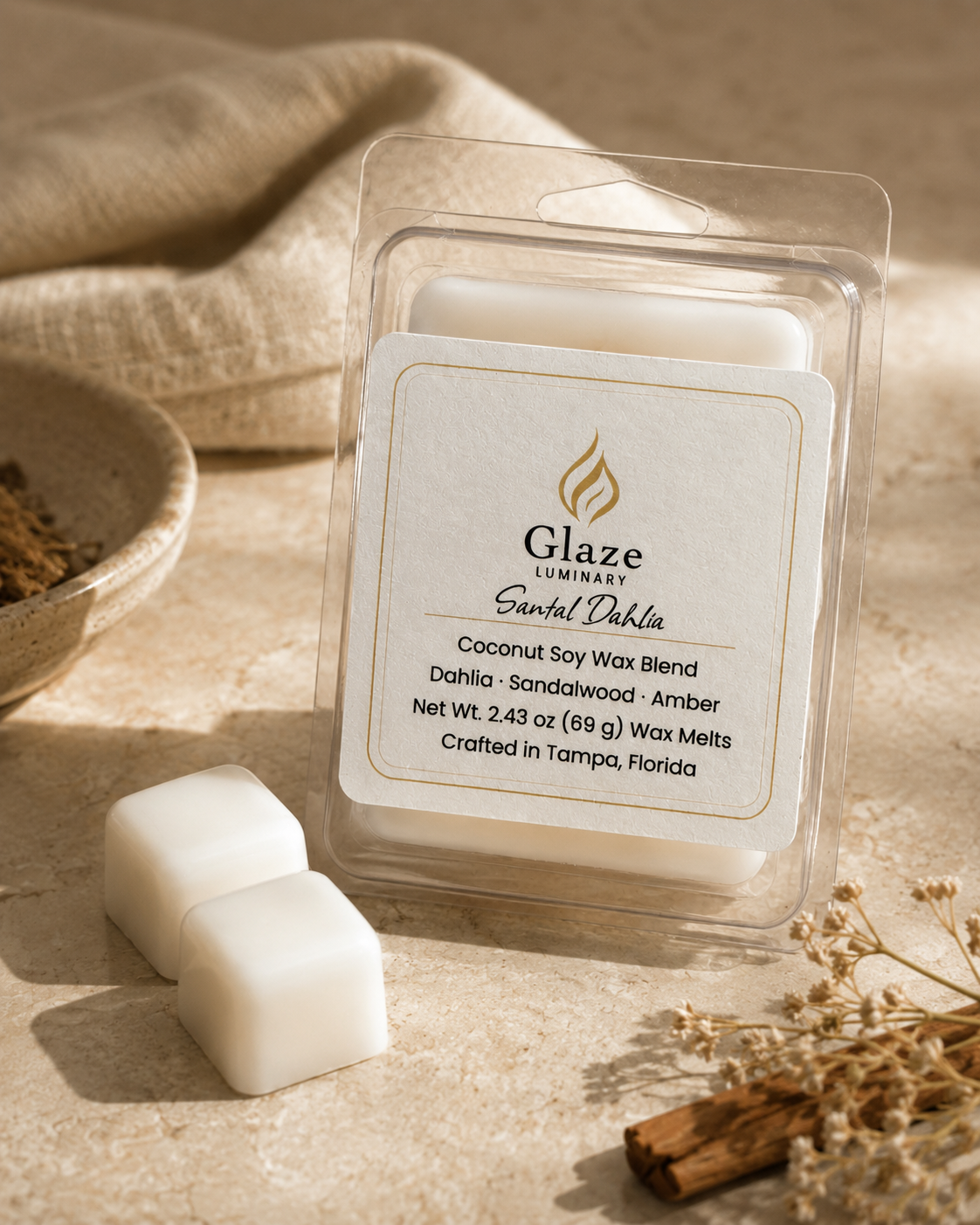 Santal Dahlia Wax Melt-Glaze Luminary