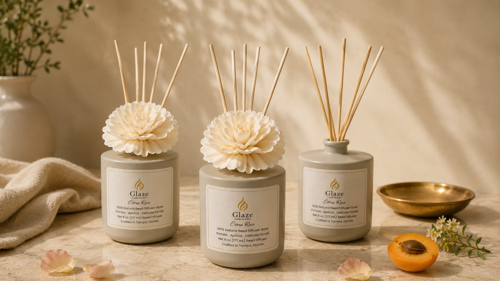 Citrus Rosa Reed Diffuser-Glaze Luminary