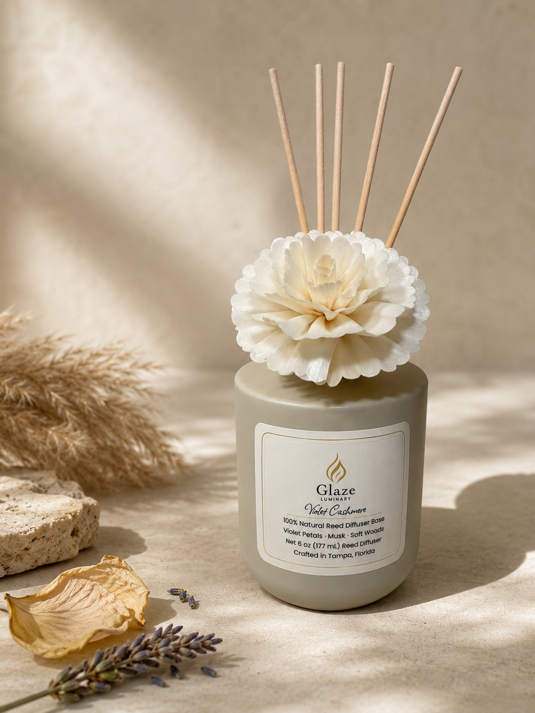 Violet Cashmere Reed Diffuser-Glaze Luminary