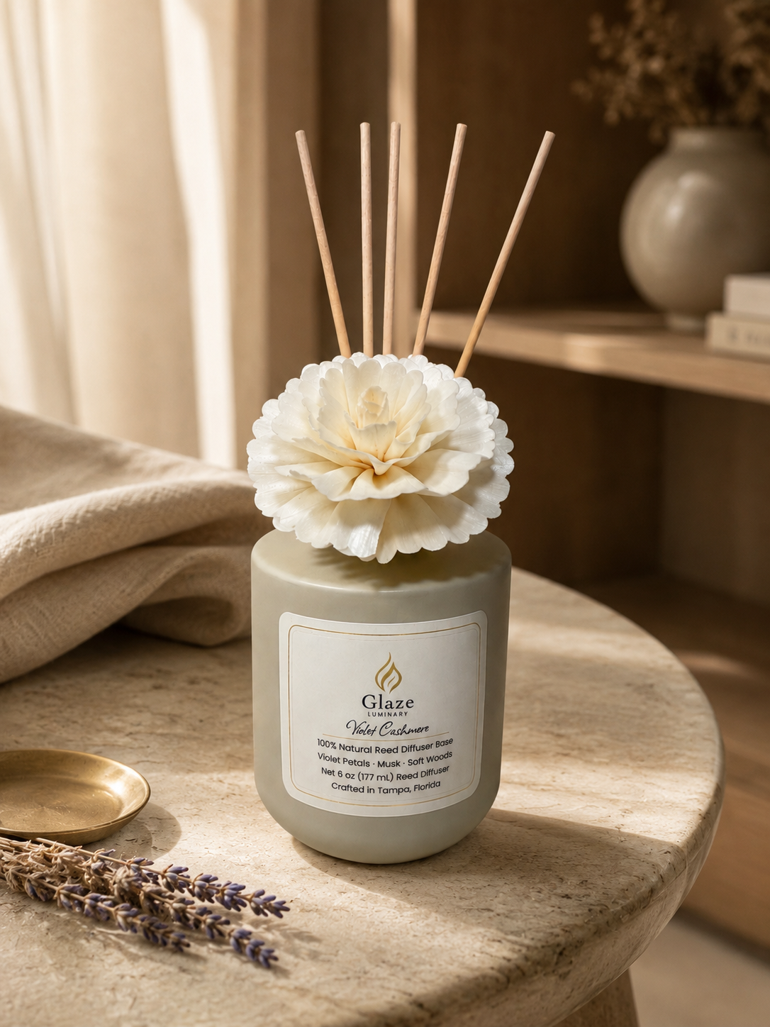 Violet Cashmere Reed Diffuser-Glaze Luminary