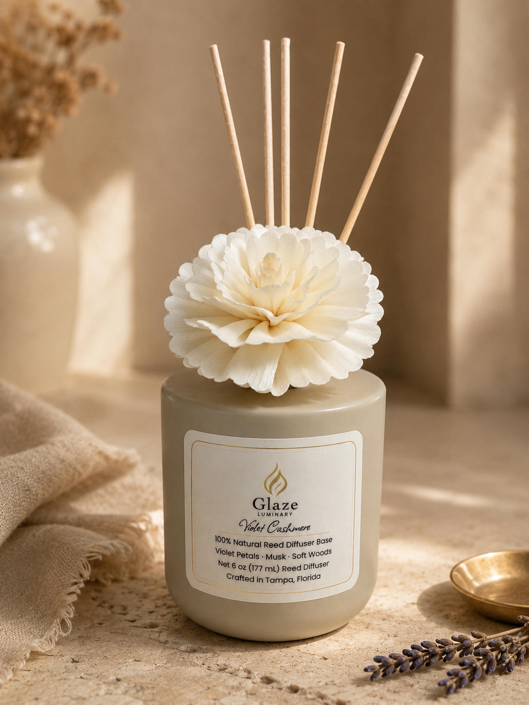 Violet Cashmere Reed Diffuser-Glaze Luminary