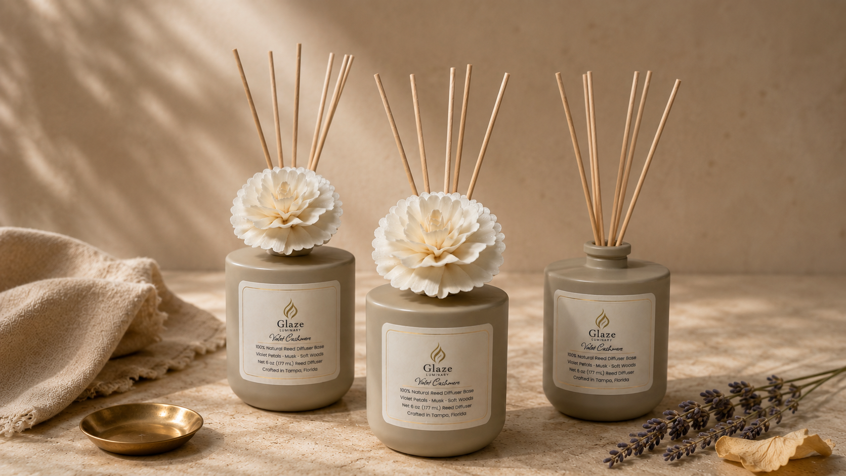 Violet Cashmere Reed Diffuser-Glaze Luminary