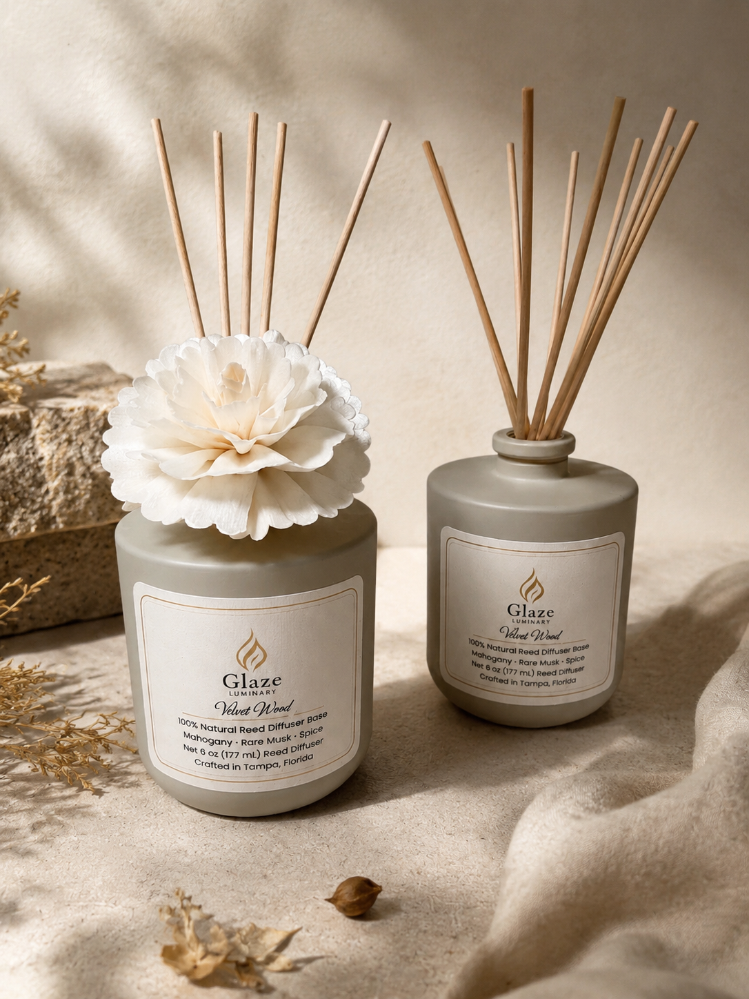 Velvet Wood Reed Diffuser-Glaze Luminary