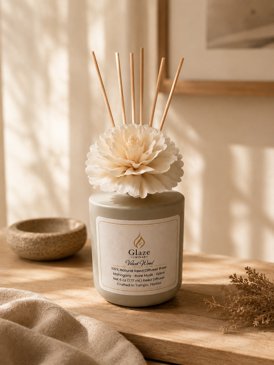 Velvet Wood Reed Diffuser-Glaze Luminary