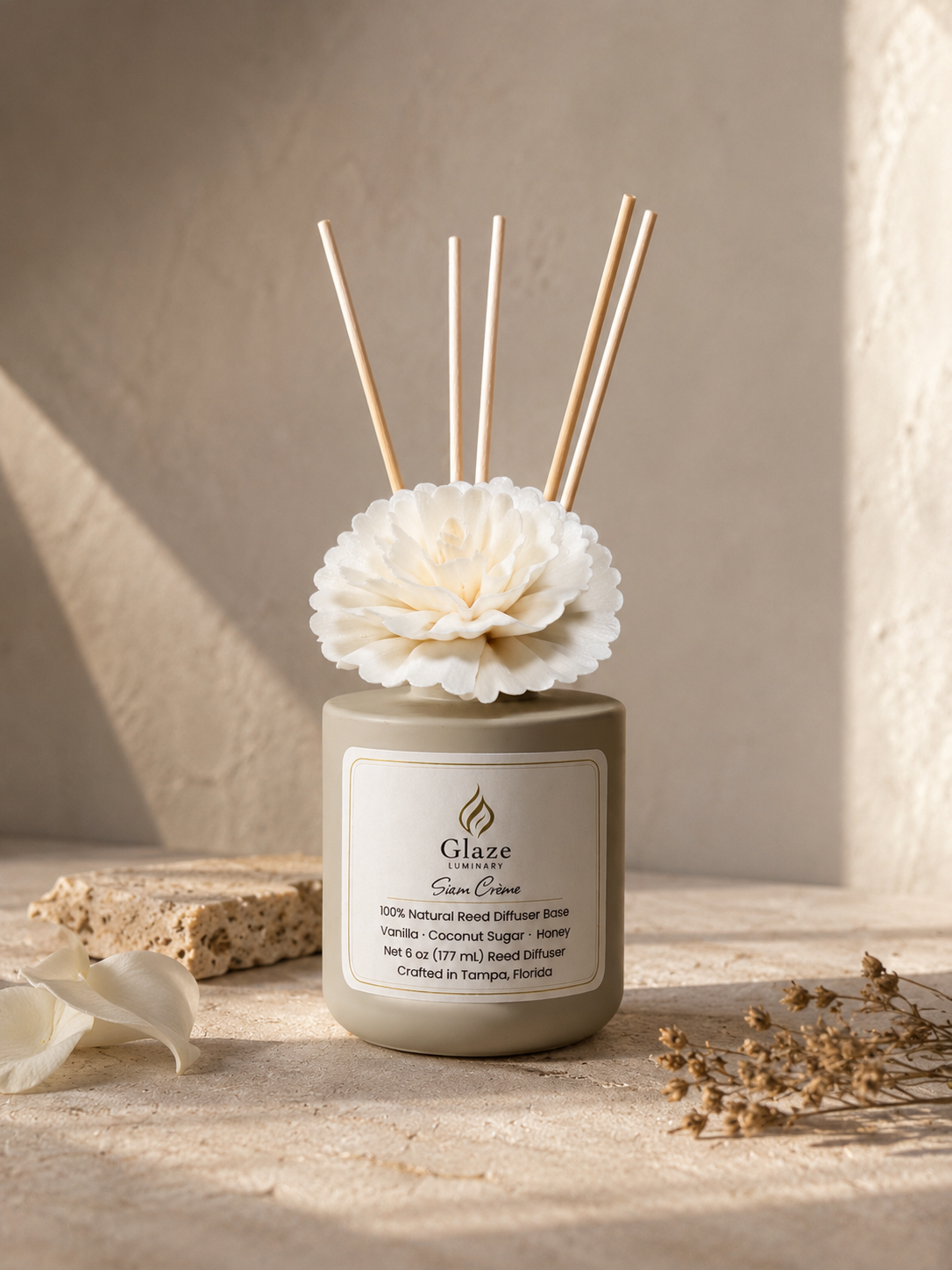 Siam Crème Reed Diffuser-Glaze Luminary