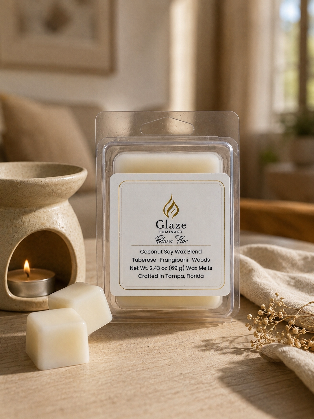 Blanc Flor Wax Melt-Glaze Luminary