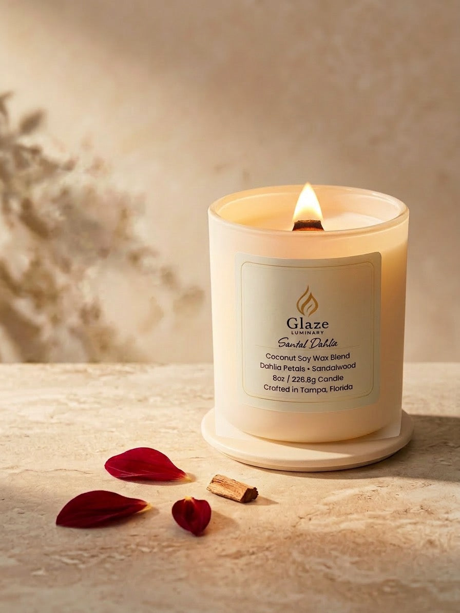 Santal Dahlia Candle-Glaze Luminary